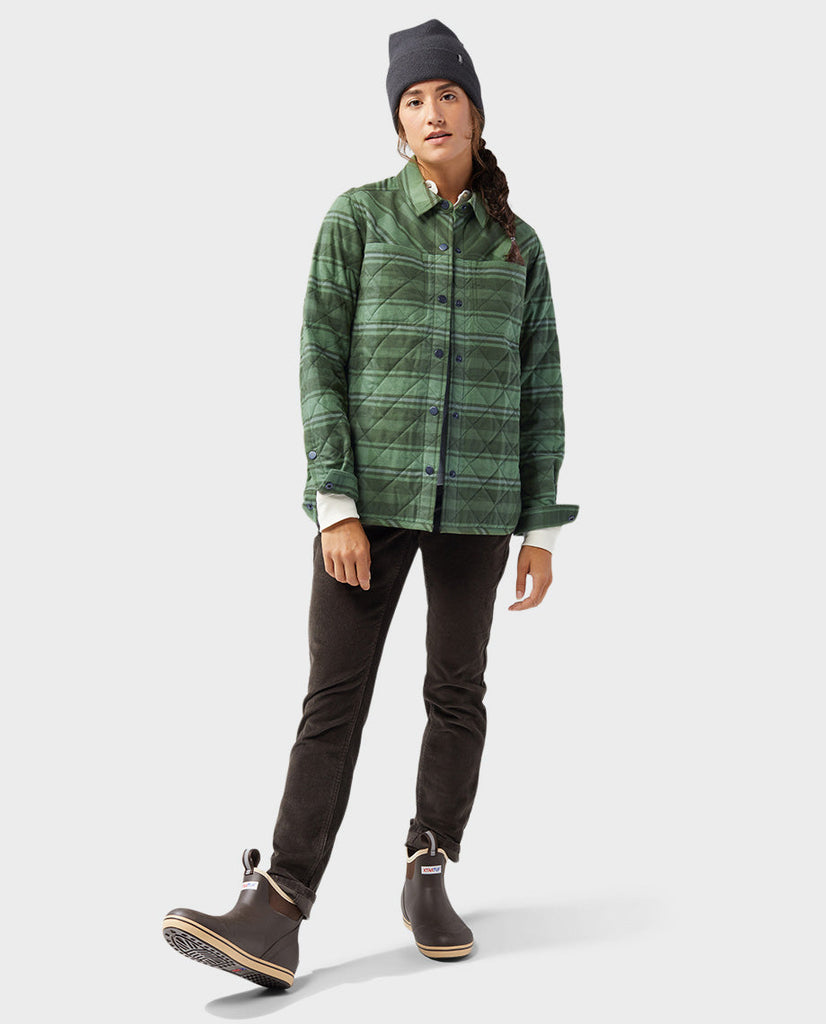 Stio Buckhorn Insulated Snap Shirt Women's Fired Brick Plaid Medium 4