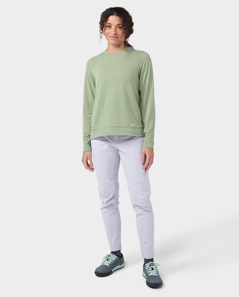 Stio Women's Trax Power Grid Crew Top Ember Medium 4
