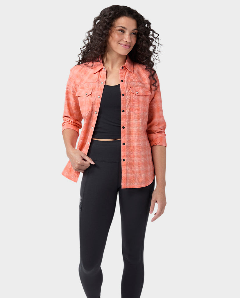 Stio Damen Eddy Coast Shirt Langarm Horizon Plaid Medium 4