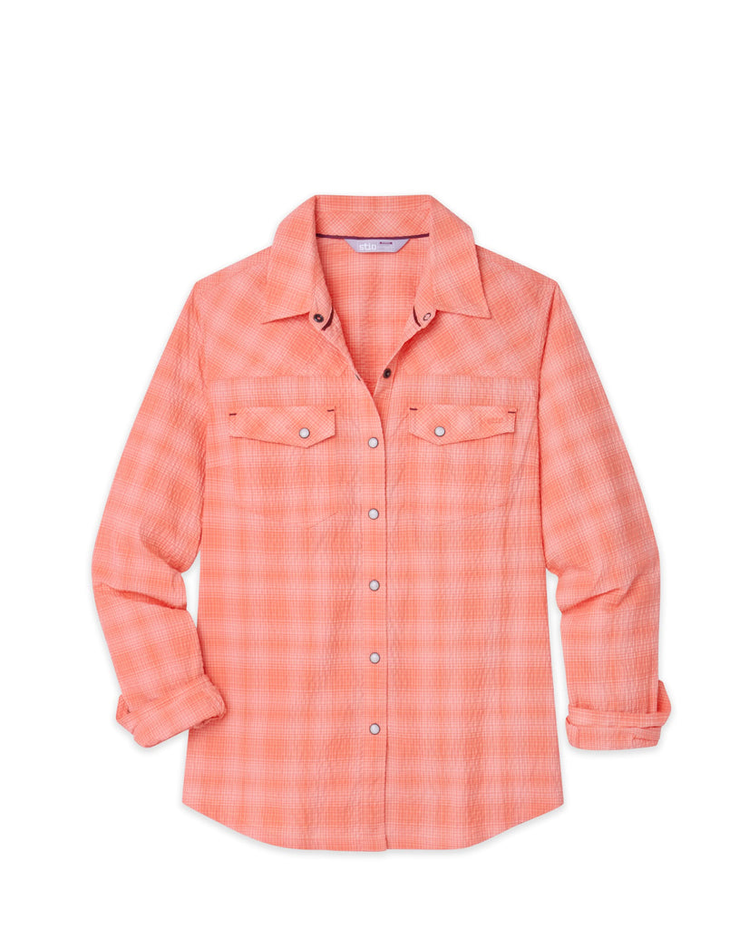 Stio Damen Eddy Coast Shirt Langarm Horizon Plaid Medium 2