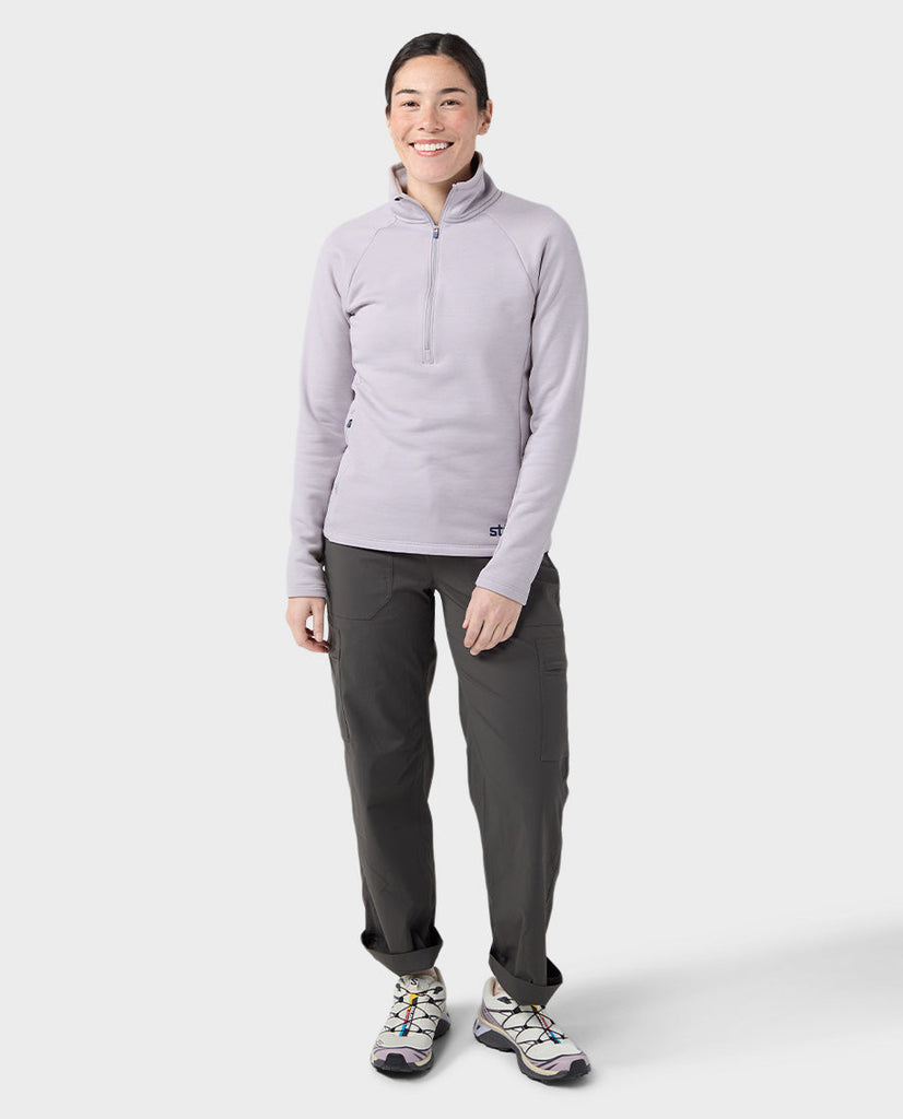Stio Glide Power Stretch Half Zip Top Women's Abyss Heather Large 4