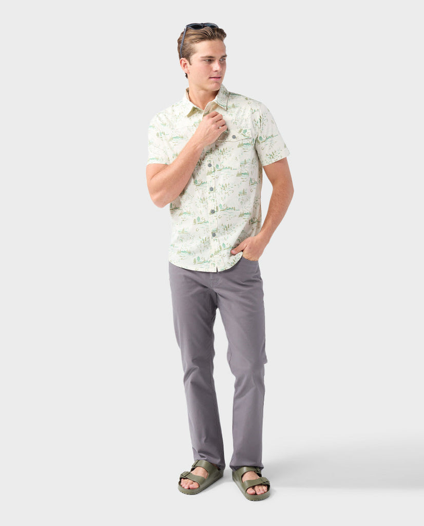 Stio Curtis Camp Shirt Short Sleeve Windchill Ride WY Medium 4