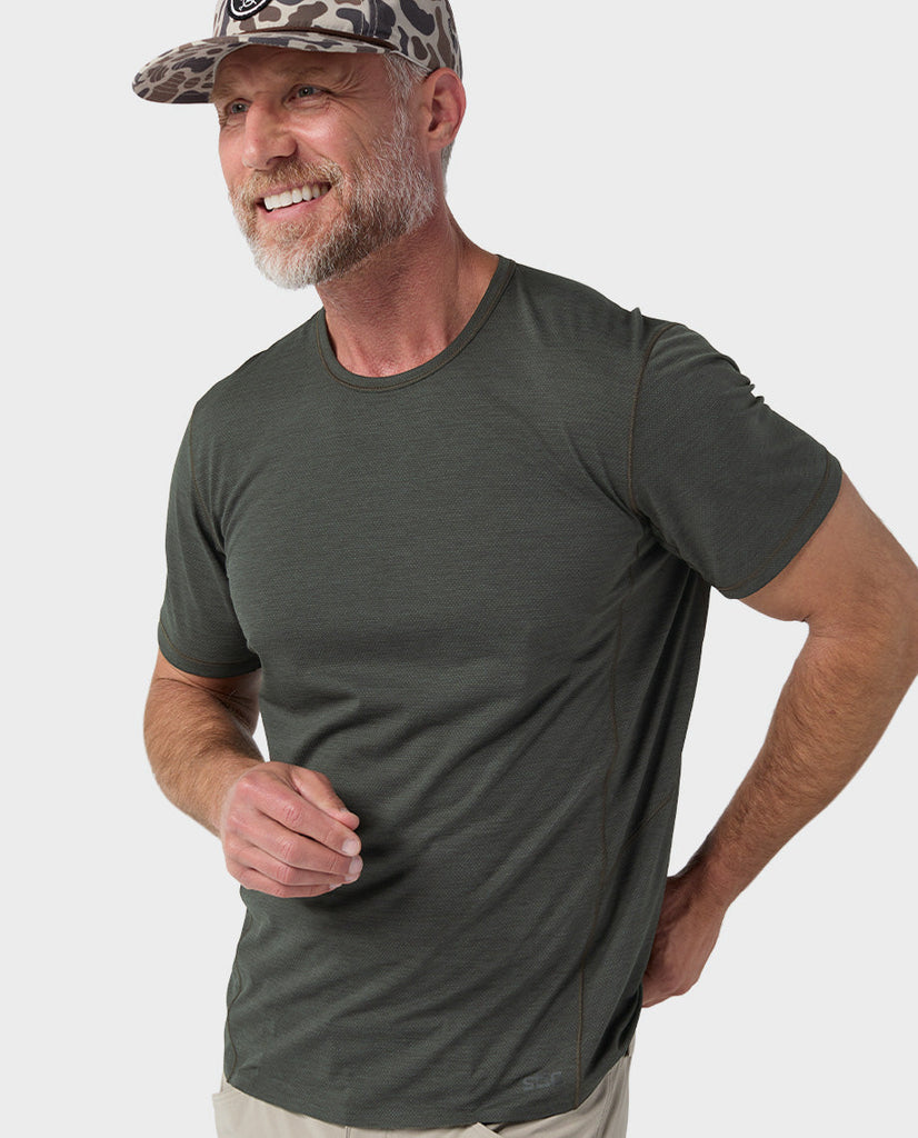 Stio Lucent Tee Shirt Short Sleeve Orange Peel Heather Large 4