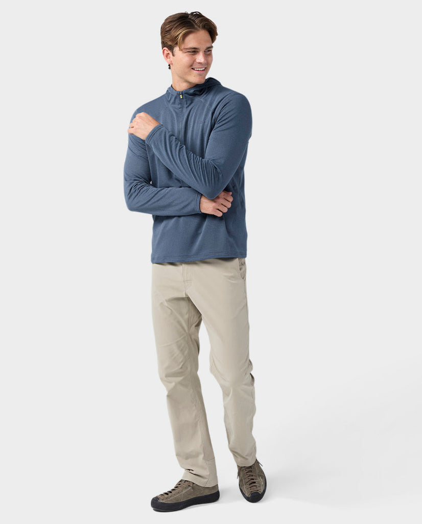 Stio Men's Trax Power Grid Half Zip Hoodie Blazing Large 4