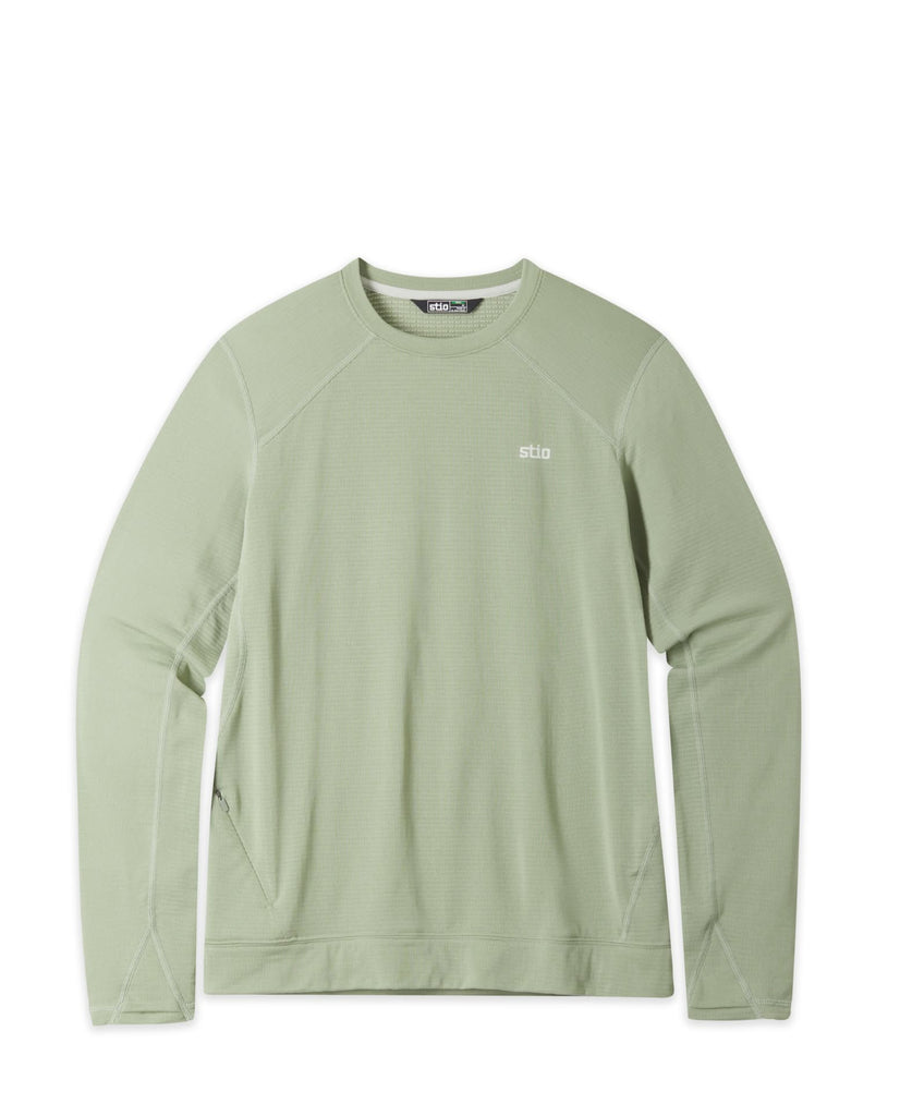 Stio Men's Trax Power Grid Crew Top Sage Flats Large 2