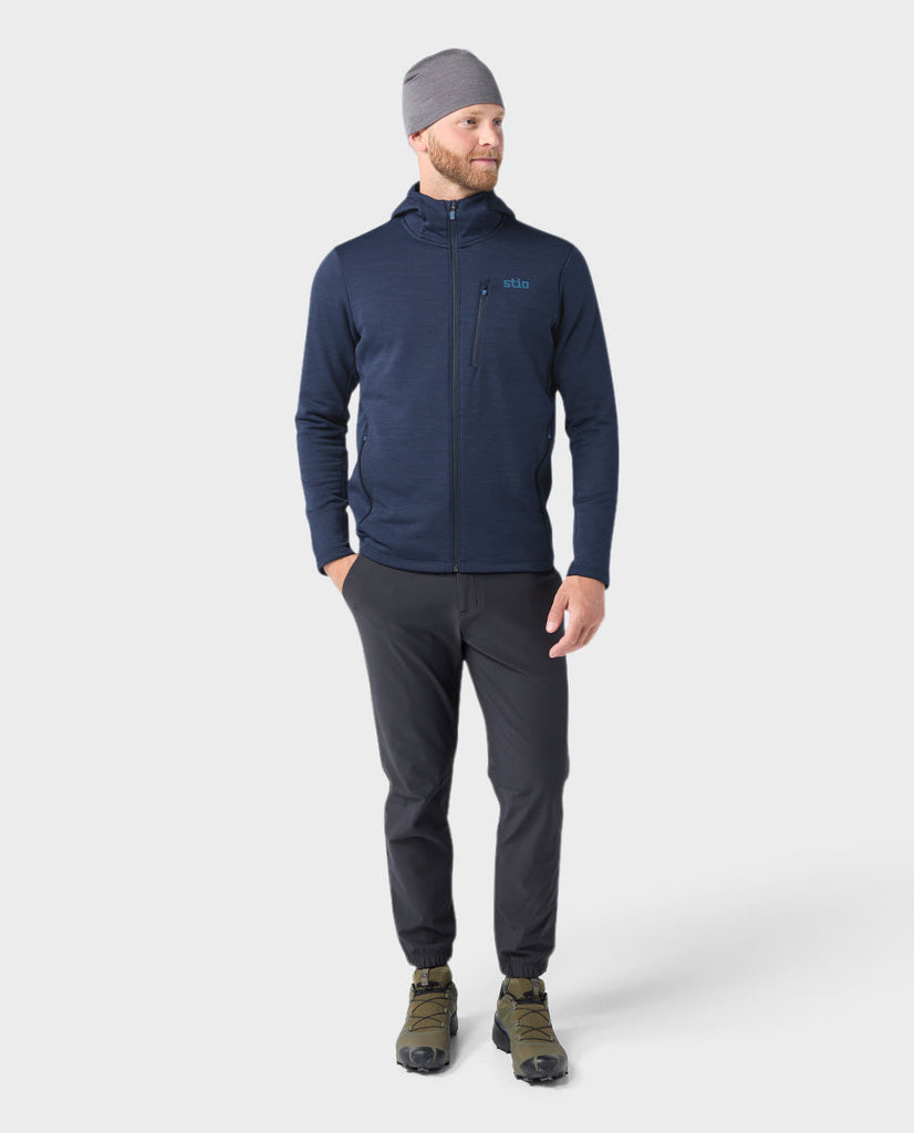 Stio Men's Glide Power Stretch Full Zip Hoodie Abyss Heather Size XX-Large 4