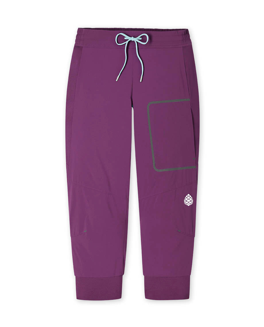 Women's Nike Air 7/8 Fleece Trousers L Purple Plum Sweatpants Pants Cuffed  Pant