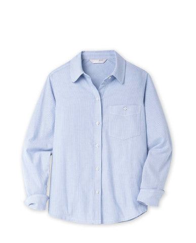 Stio Women's Miter Stretch Lightweight Flannel Shirt, Size Extra Large in Windchill Stripe