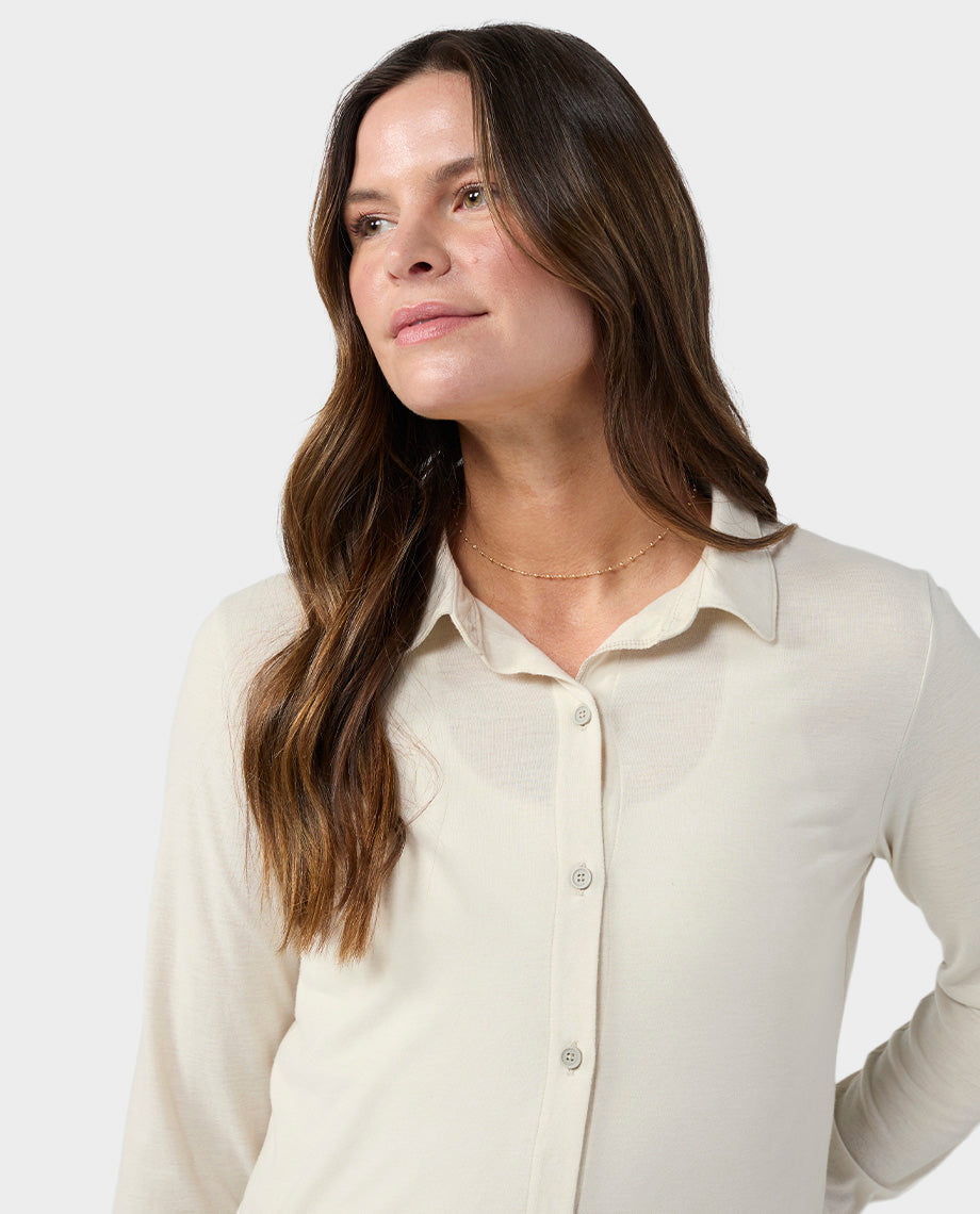 dress shirt size women Stio Women's Divide Shirt, Small in Mountain Goat Heather Age:3-4Y Handmade_Maxi_Dress down blouse from JONES Magnussen Home Heron Cove