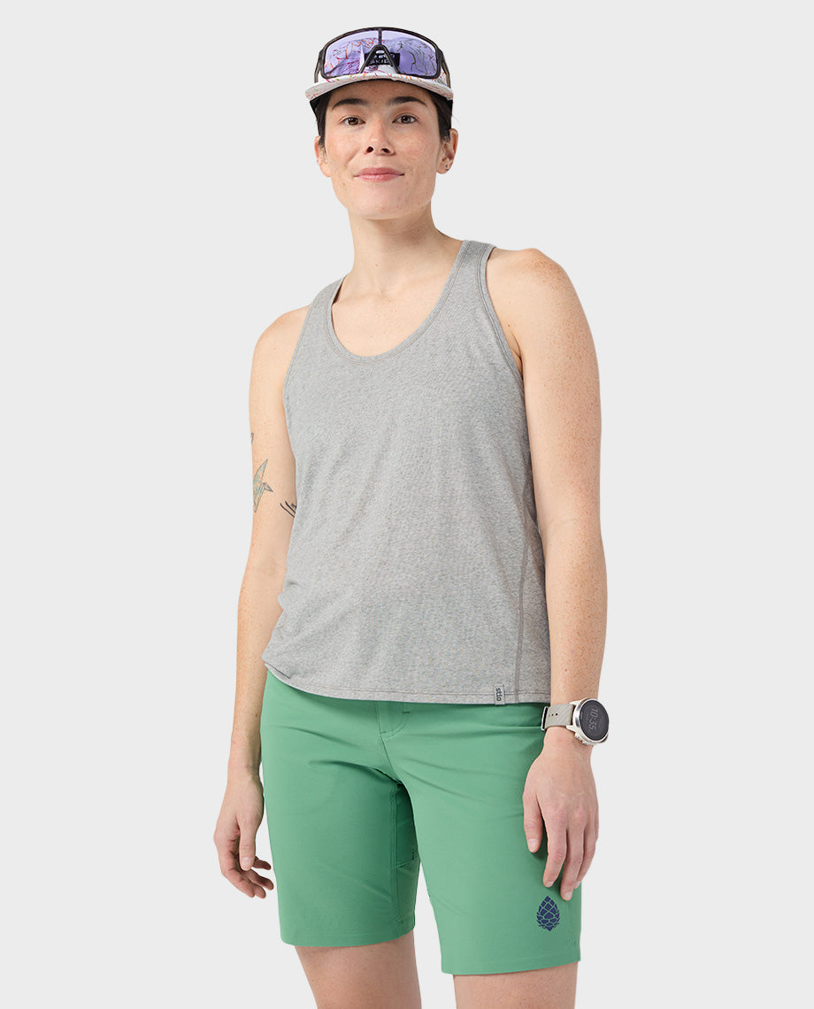 リミフゥ　20/-C Plain Stitch Chest Slit Tank Women's Divide Tank