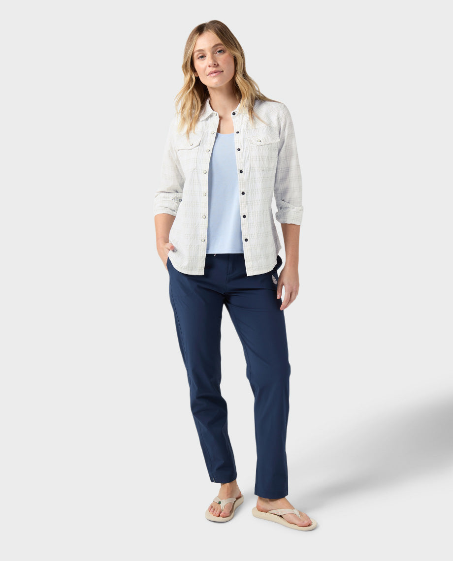 Women's Rivet Wide Leg Canvas Pant