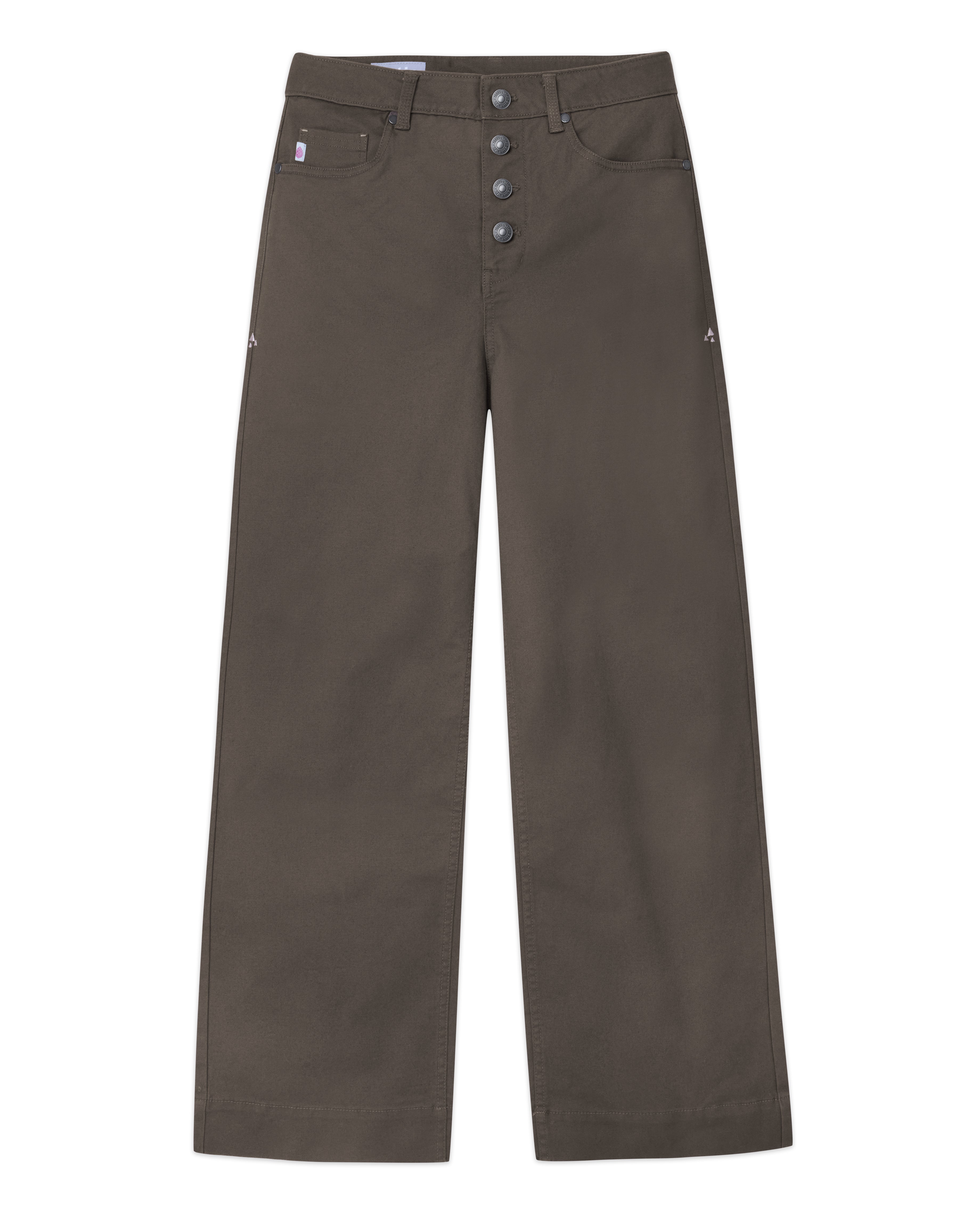 【新品・即完品】 Stacked Canvas Wide-Leg Pants Women's Rivet Wide Leg Canvas Pant