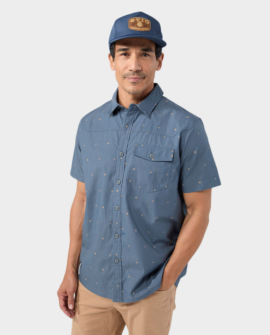 Stio Men's Curtis Camp Shirt SS Mountain Goat Wy Landscape / XXL