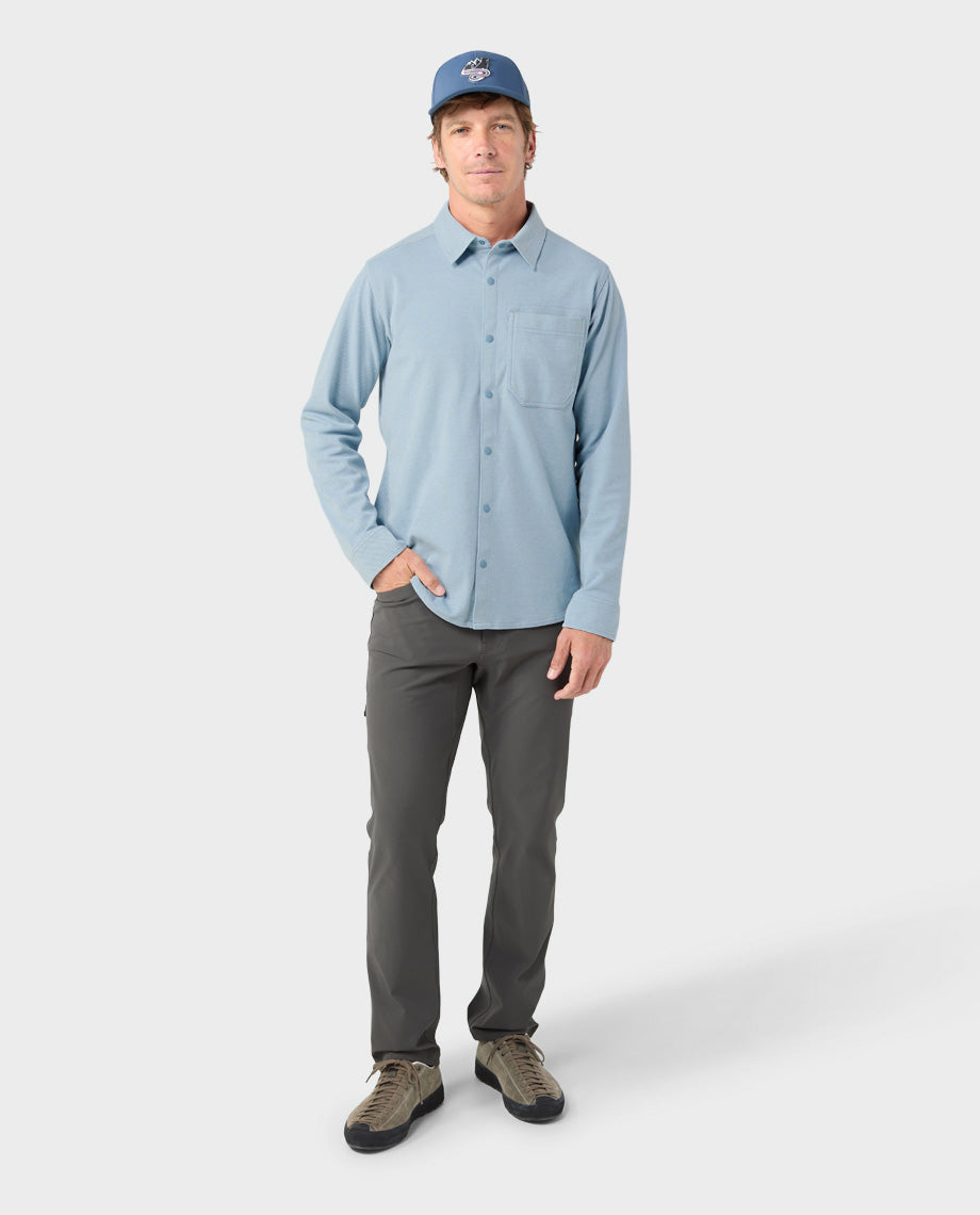 knit dress shirts Stio Men's Notion Stretch Shirt, Size Extra Large in Atmosphere Occasion:Wedding Guest Dresses