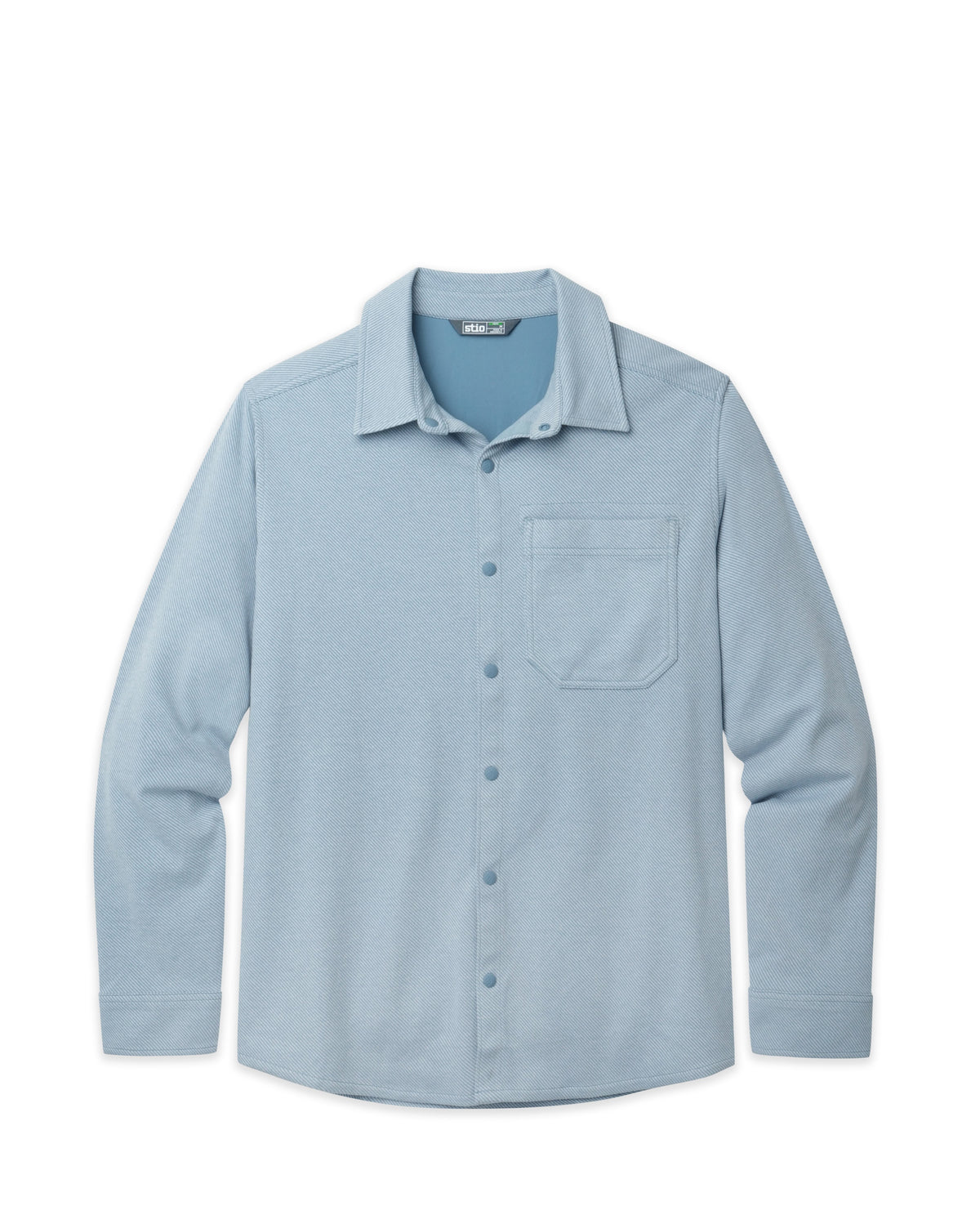 men's knit dress shirt Stio Notion Stretch Shirt, Size Extra Extra Large in Blue Heron tl yarn crafts Size:Women's  Medium Norma Kamali Sleeveless Pickleball through front
