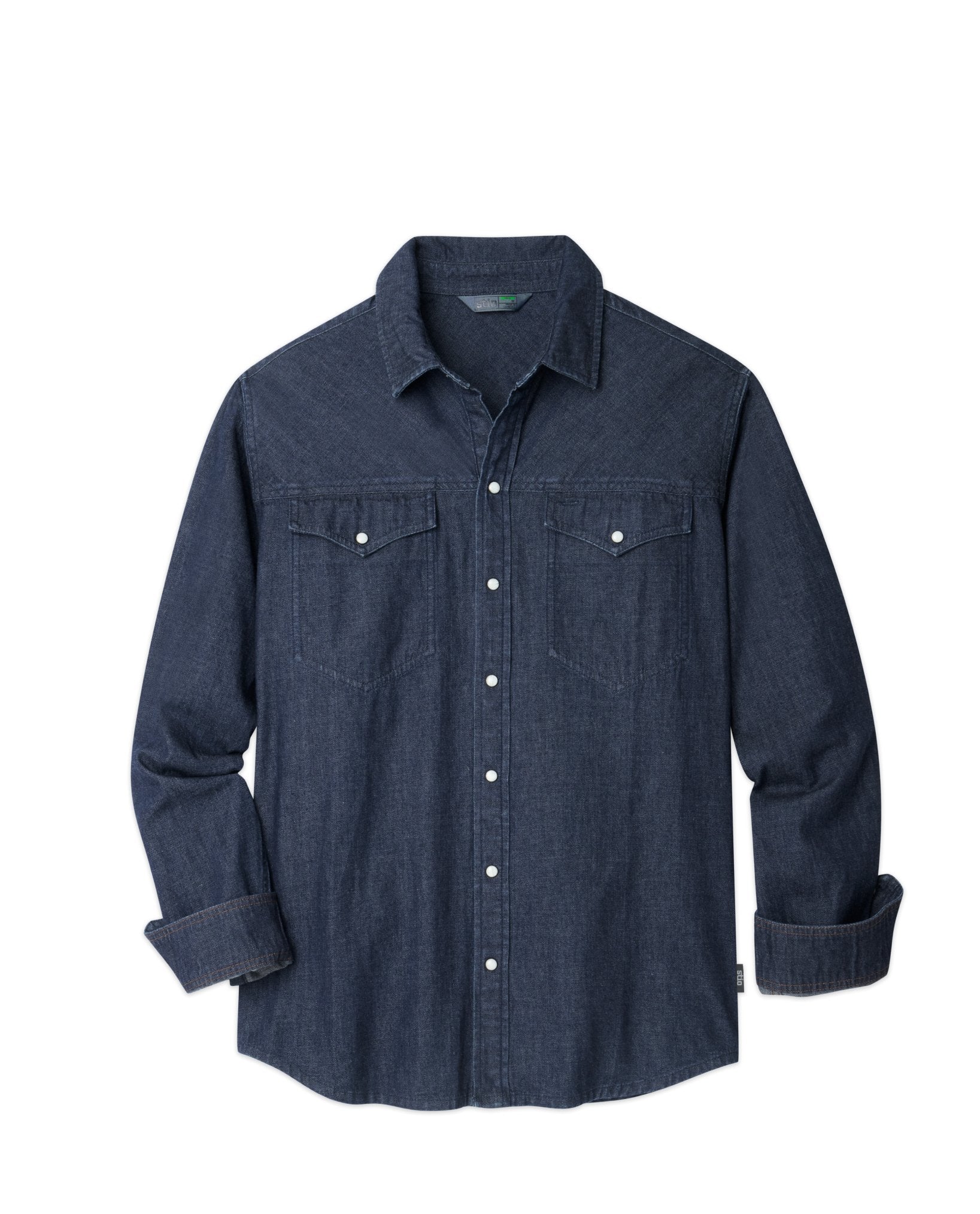 Stio Men's Slipstone Japanese Denim Shirt, Size Extra Large in Medium Denim